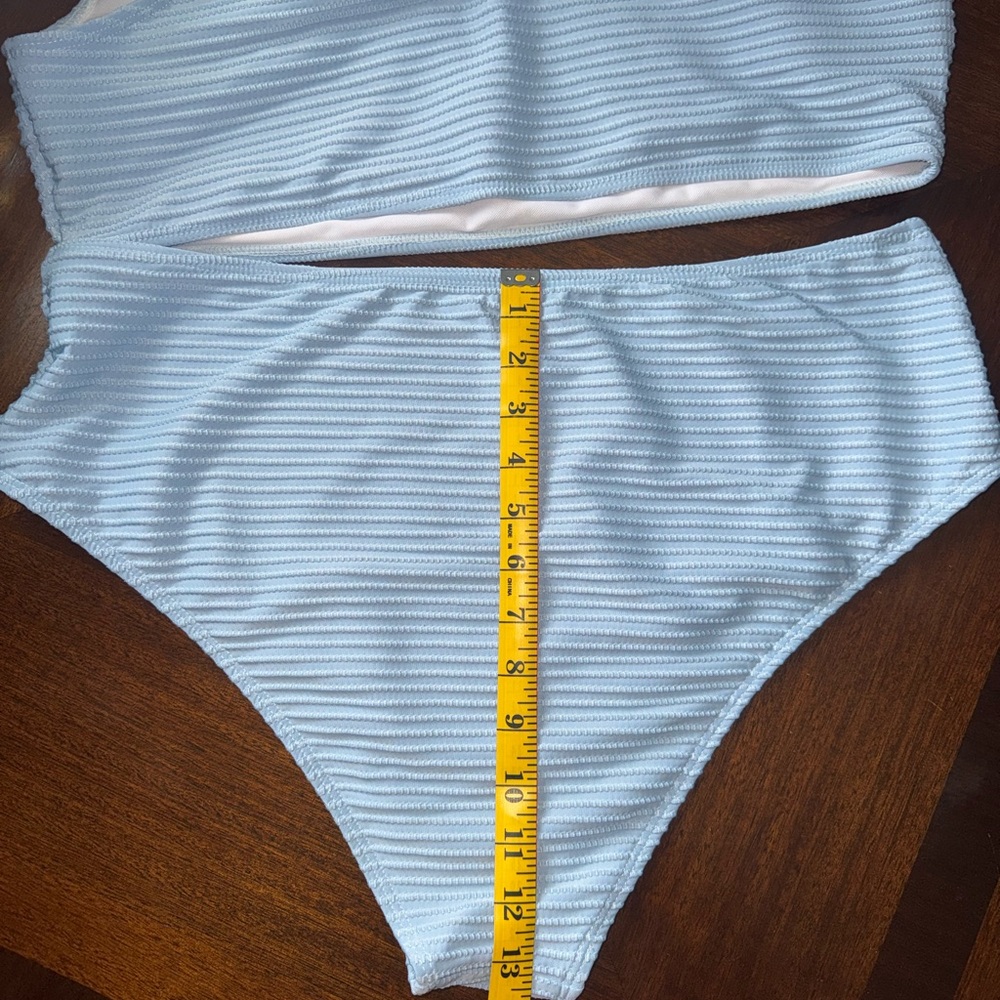 Baby Blue Ribbed Bikini Set - Picture 6 of 9